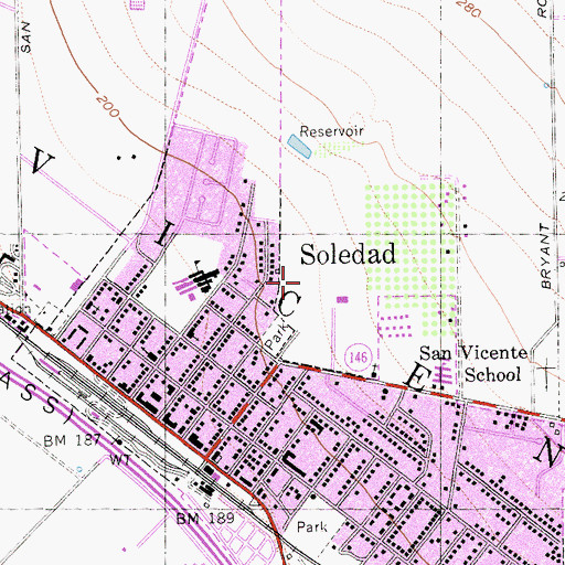Topographic Map of City of Soledad, CA