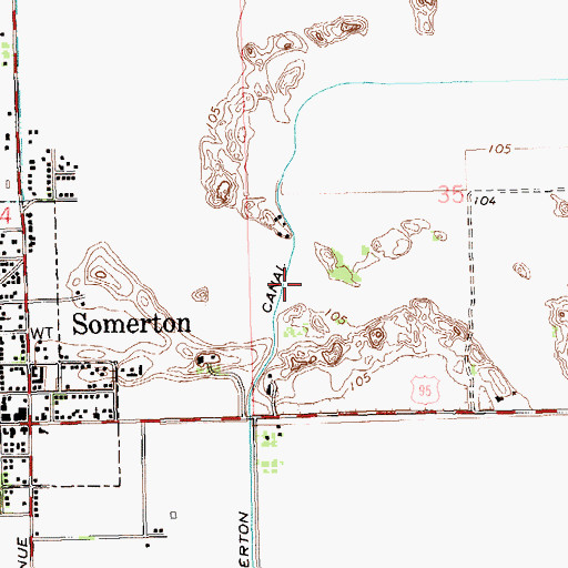 Topographic Map of City of Somerton, AZ