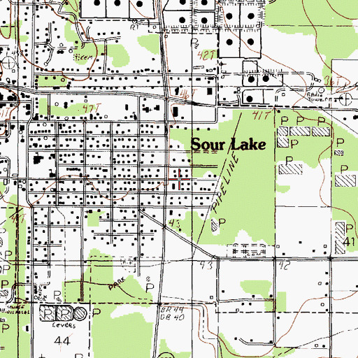 Topographic Map of City of Sour Lake, TX