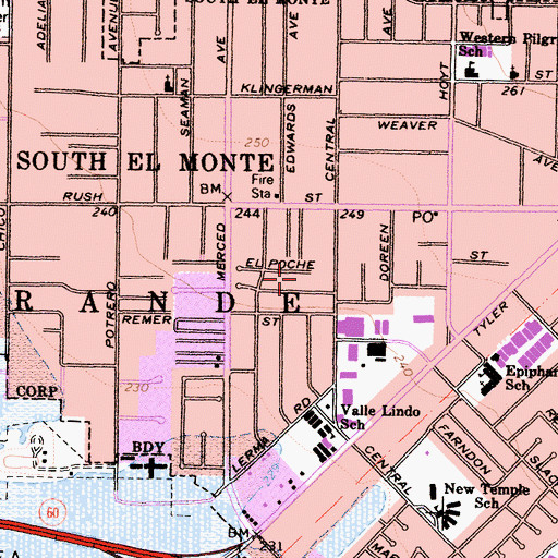 Topographic Map of City of South El Monte, CA