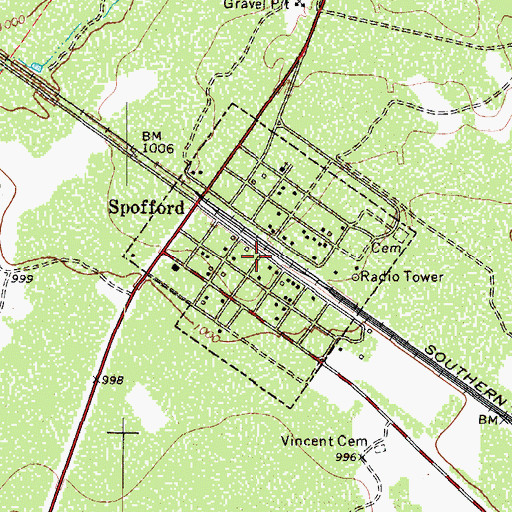 Topographic Map of City of Spofford, TX