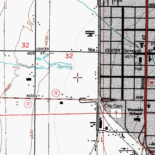 Topographic Map of City of Springville, UT