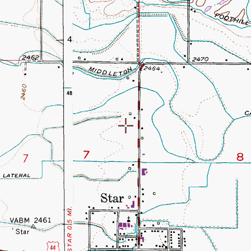 Topographic Map of City of Star, ID