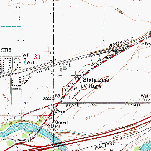Topographic Map of City of State Line, ID