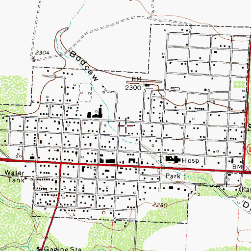 Topographic Map of City of Sterling City, TX