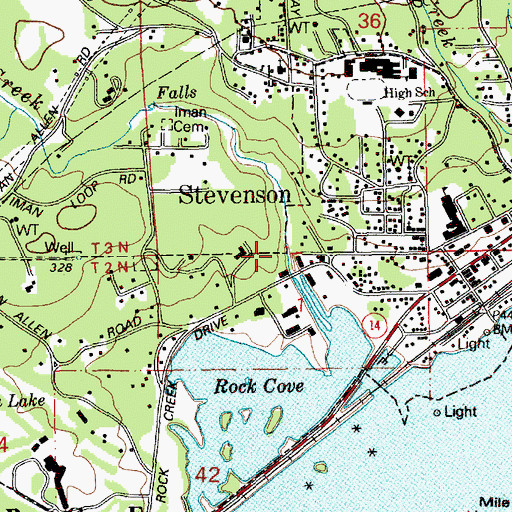 Topographic Map of City of Stevenson, WA