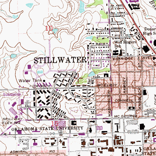 Topographic Map of City of Stillwater, OK