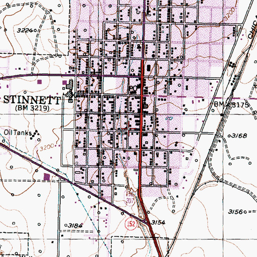 Topographic Map of City of Stinnett, TX