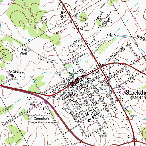 Topographic Map of City of Stockdale, TX
