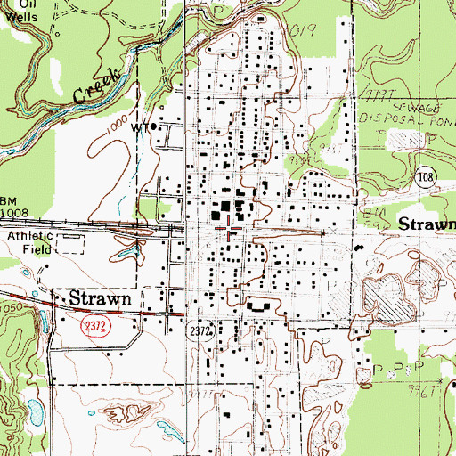 Topographic Map of City of Strawn, TX