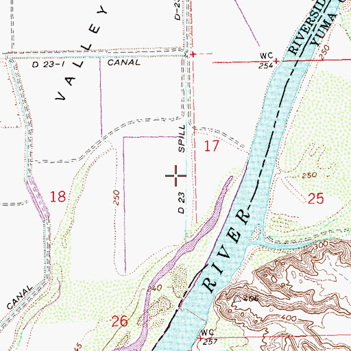 Topographic Map of D 23 Spill, CA