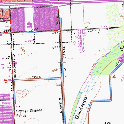 Topographic Map of D Canal, CA