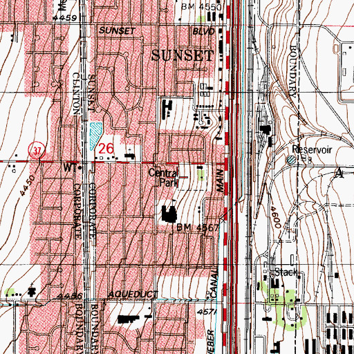 Topographic Map of City of Sunset, UT