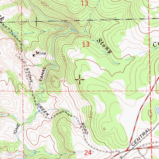 Topographic Map of City of Sutter Creek, CA