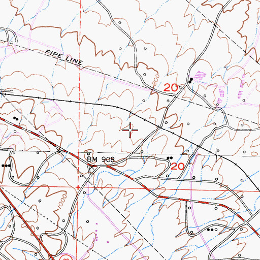 Topographic Map of City of Taft, CA