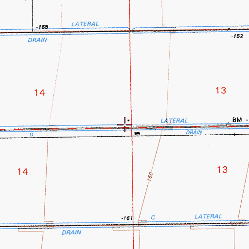 Topographic Map of D Lateral, CA