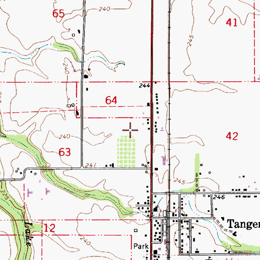 Topographic Map of City of Tangent, OR