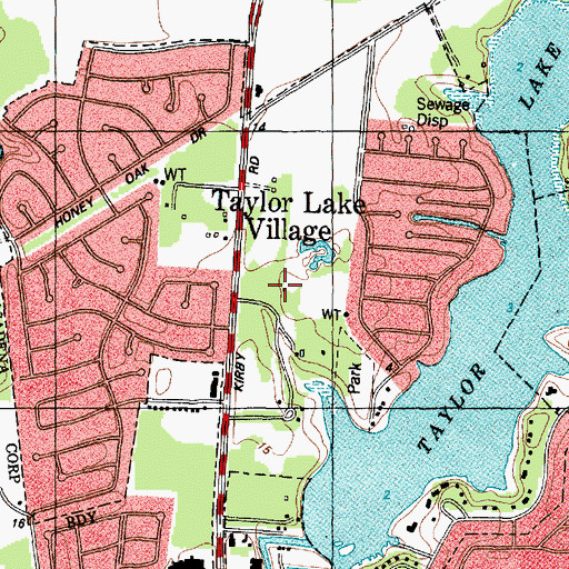 Topographic Map of City of Taylor Lake Village, TX