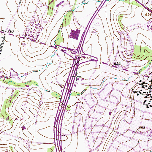 Topographic Map of City of Temple, TX