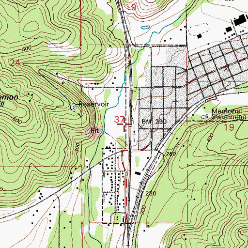 Topographic Map of City of Tenino, WA
