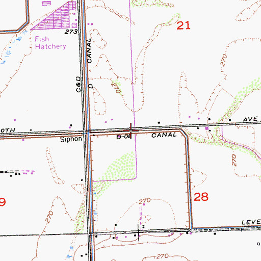 Topographic Map of D- 08 Canal, CA