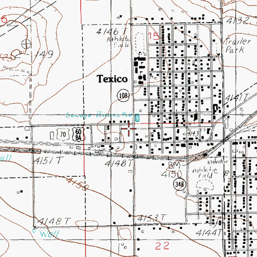 Topographic Map of City of Texico, NM