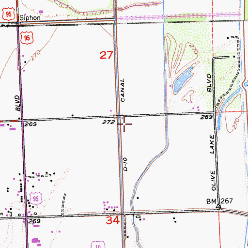 Topographic Map of D-10 Canal, CA