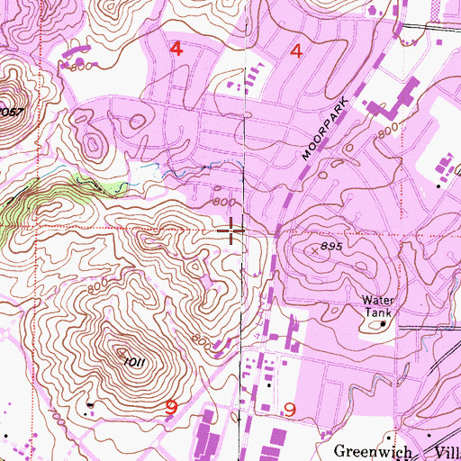 Topographic Map of City of Thousand Oaks, CA