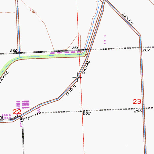 Topographic Map of D-10-11 canal, CA