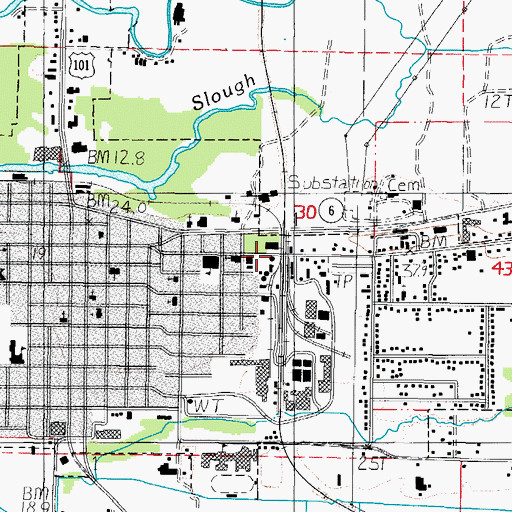 Topographic Map of City of Tillamook, OR