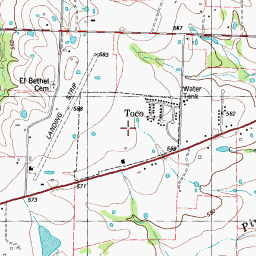 Topographic Map of City of Toco, TX