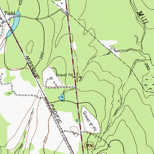 Topographic Map of City of Todd Mission, TX