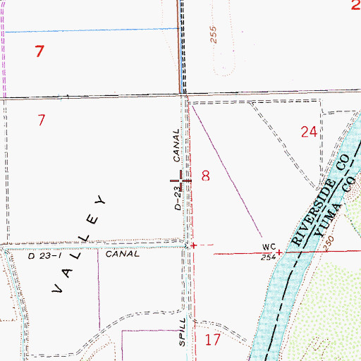Topographic Map of D-23 Canal, CA