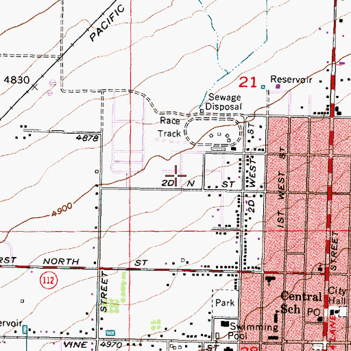 Topographic Map of City of Tooele, UT