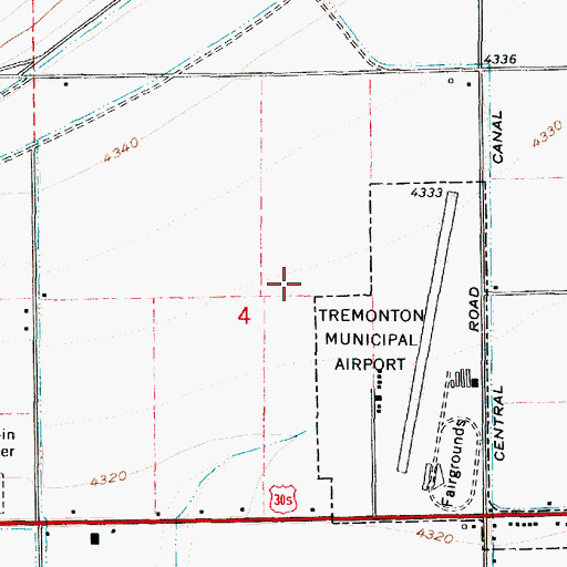 Topographic Map of City of Tremonton, UT