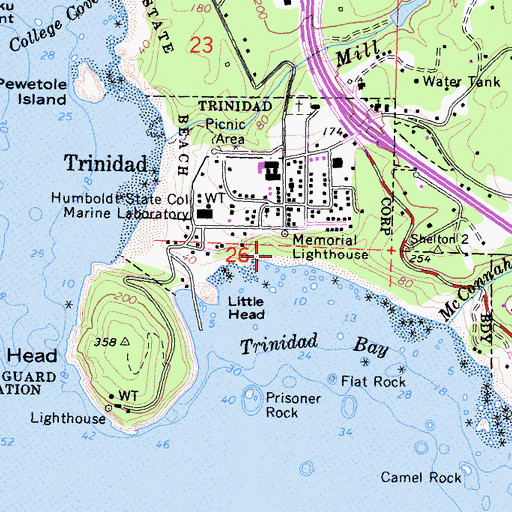 Topographic Map of City of Trinidad, CA