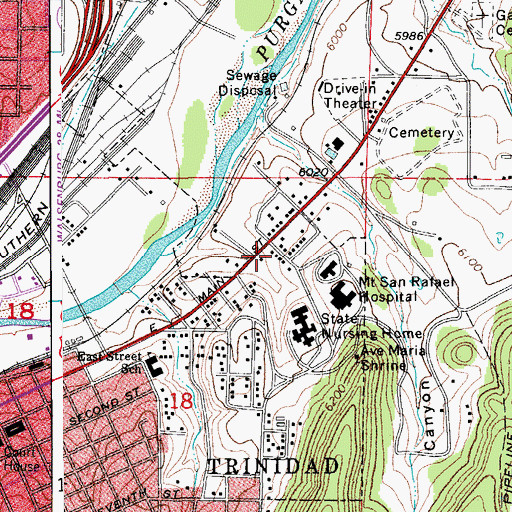 Topographic Map of City of Trinidad, CO