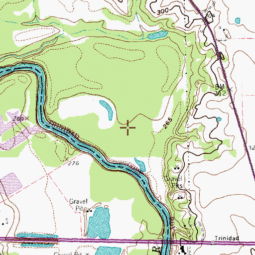 Topographic Map of City of Trinidad, TX