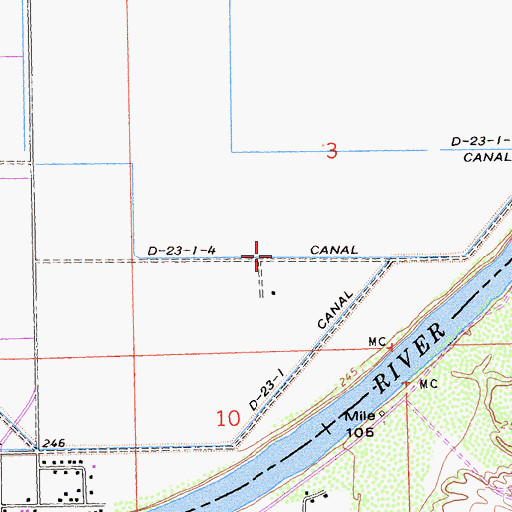 Topographic Map of D-23-1-4 Canal, CA