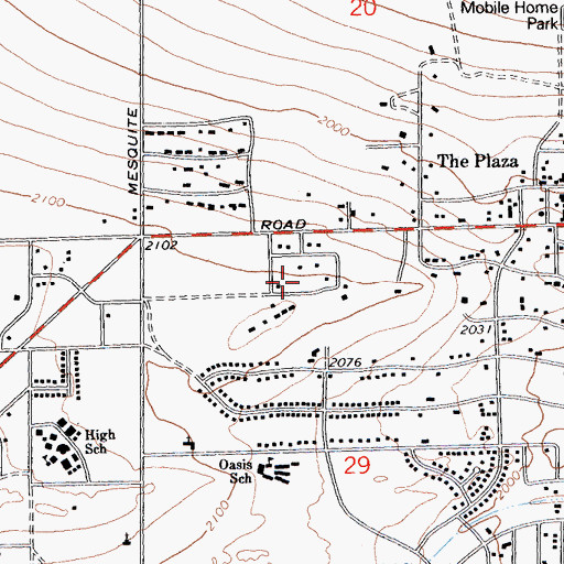 Topographic Map of City of Twentynine Palms, CA