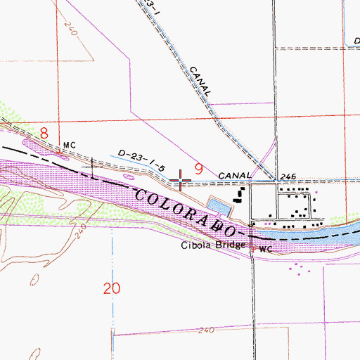 Topographic Map of D-23-1-5 Canal, CA