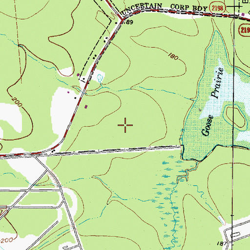Topographic Map of City of Uncertain, TX