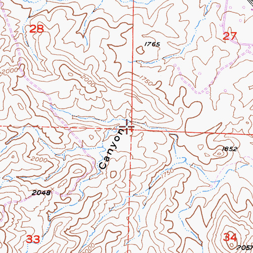 Topographic Map of Dabney Canyon, CA