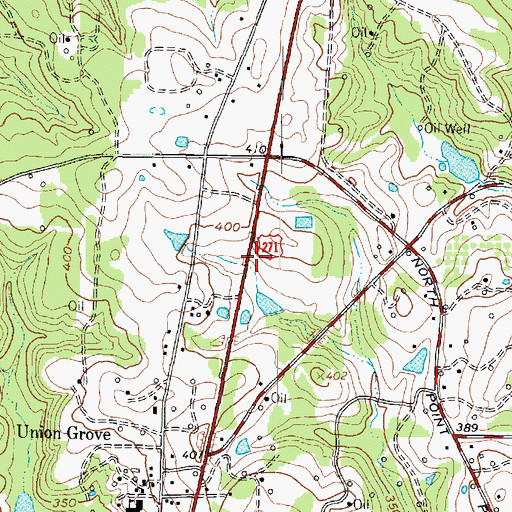 Topographic Map of City of Union Grove, TX