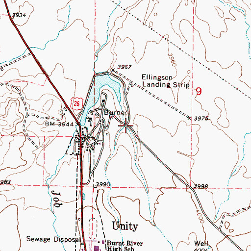 Topographic Map of City of Unity, OR