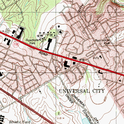 Topographic Map of City of Universal City, TX