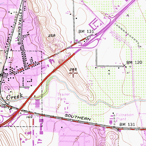 Topographic Map of City of Vacaville, CA