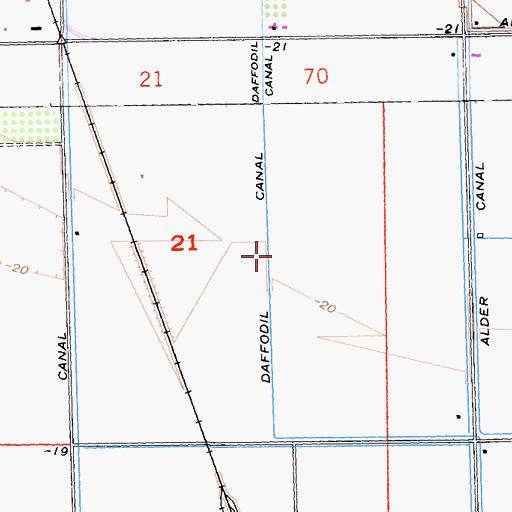Topographic Map of Daffodil Canal, CA