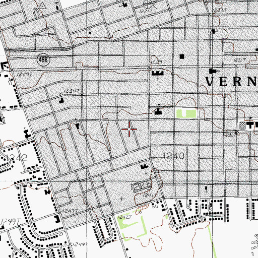 Topographic Map of City of Vernon, TX