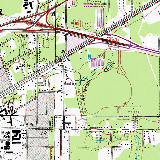 Topographic Map of City of Vidor, TX